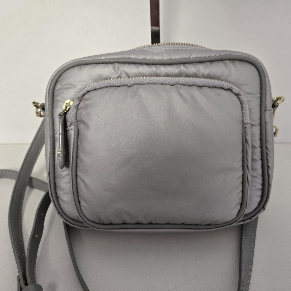 Talbots Silver Nylon Padded Crossbody Bag Adjustable Strap Zipped Pockets NEW